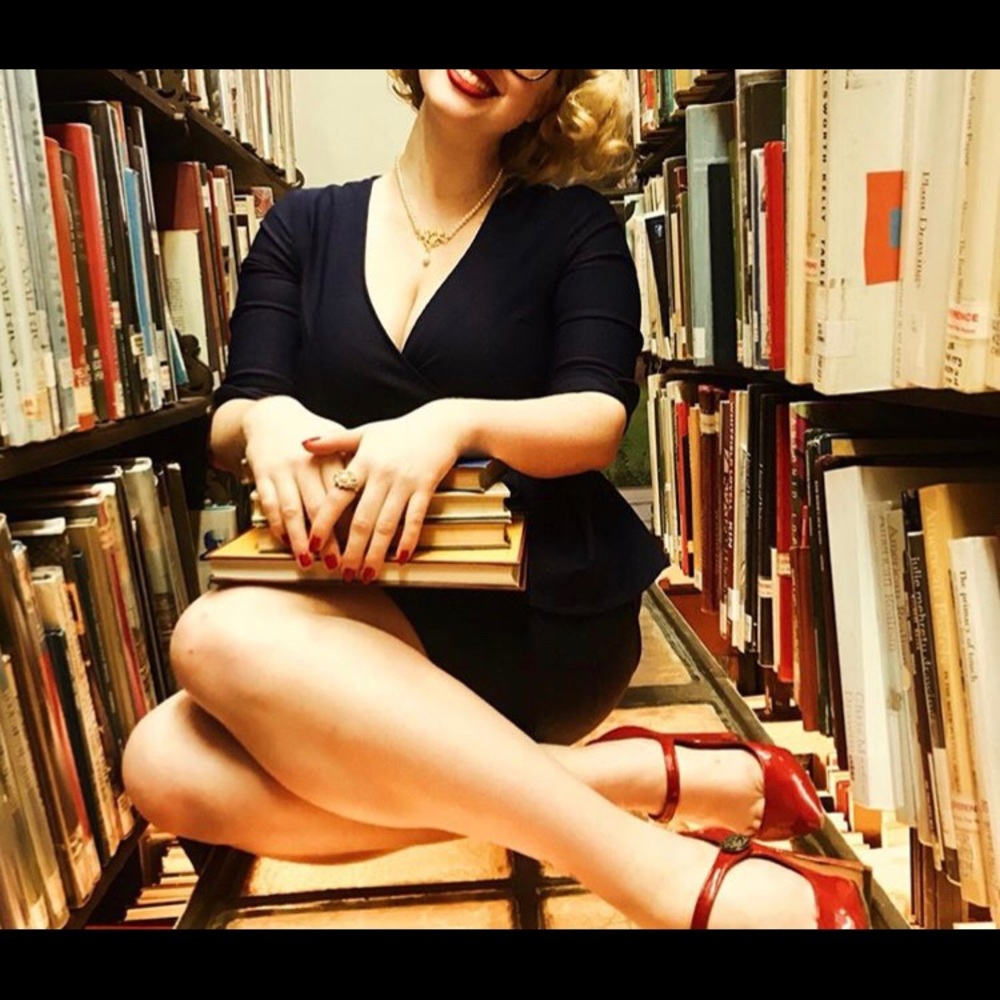 Navy blue vintage dress
